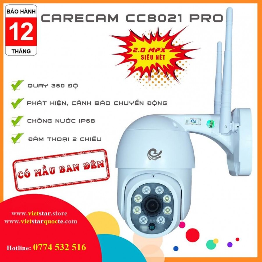 Camera WIFI Carecam Ngoài Trời CC8021 Pro 